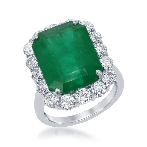 View Platinum Gold Emerald Ring