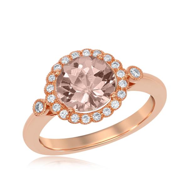 View 14Kw or y/14kr Gold Morganite Ring