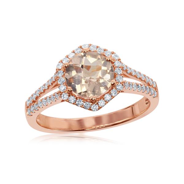 View 14Kw or y/14kr Gold Morganite Ring