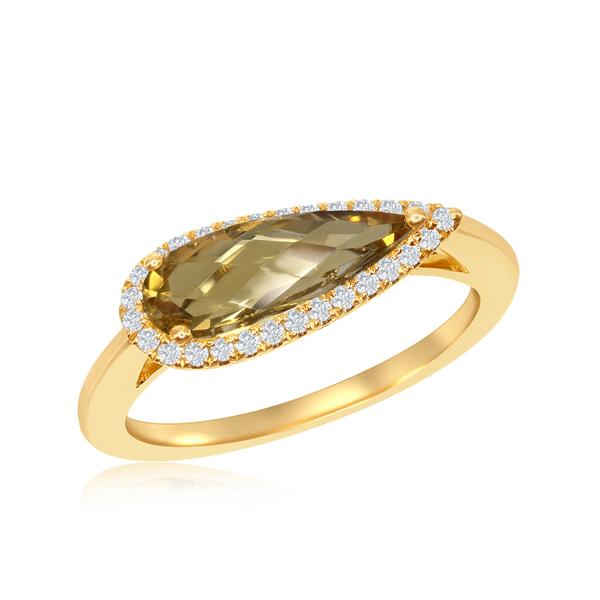 View 14Kw or y/14kr Gold Citrine Ring