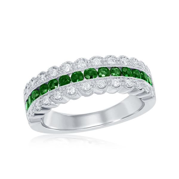 View 14Kw or y/14kr Gold Emerald Ring