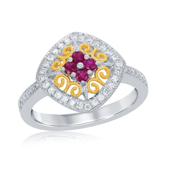 View 14Kw or y/14kr Gold Ruby Ring