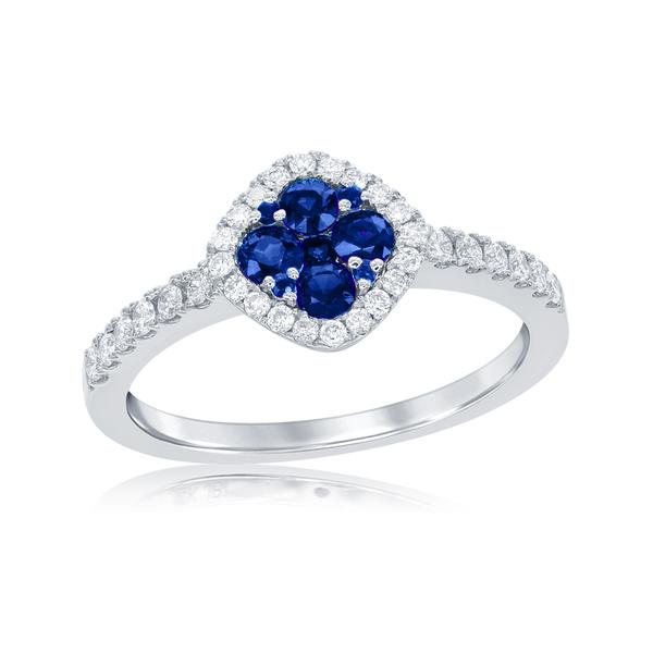 View 14Kw or y/14kr Gold Sapphire Ring