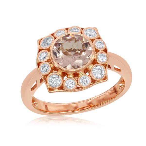 View 14Kw or y/14kr Gold Morganite Ring