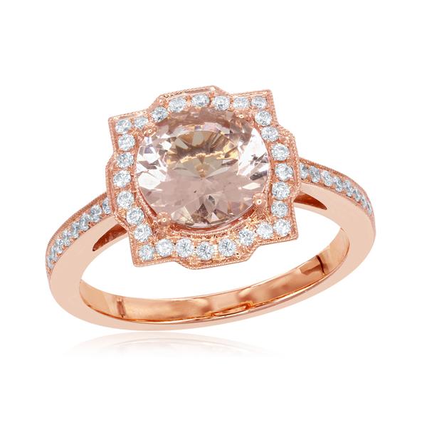 View 14Kw or y/14kr Gold Morganite Ring