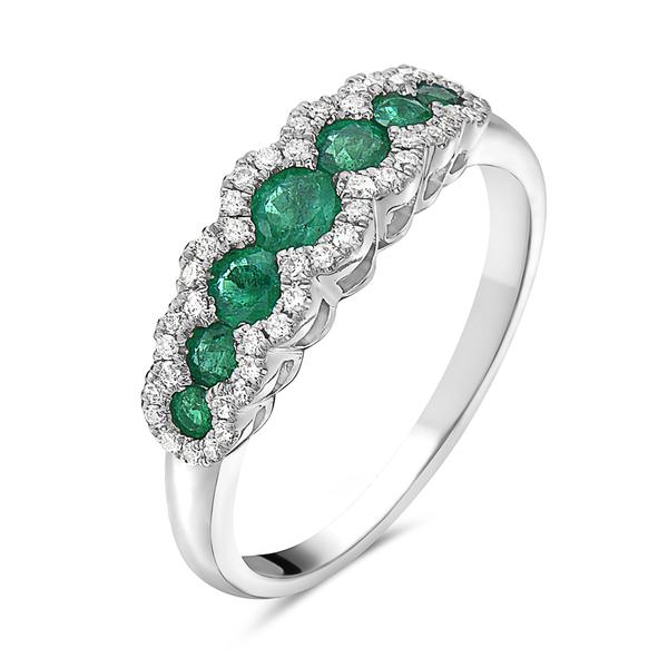 View 18Kw or 18ky/18kr Gold Emerald Ring