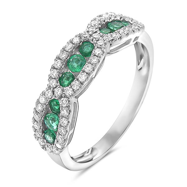 View 18Kw or 18ky/18kr Gold Emerald Ring