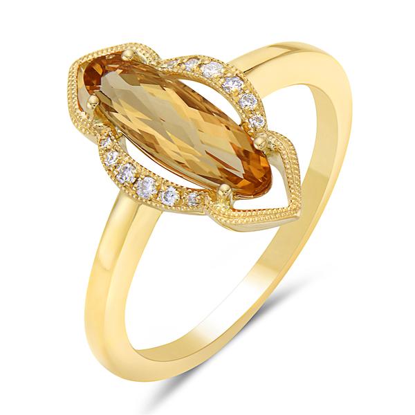 View 14Kw or y/14kr Gold Citrine Ring