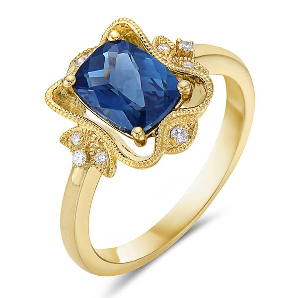 View 14Kw or y/14kr Gold Light Blue Topaz Ring