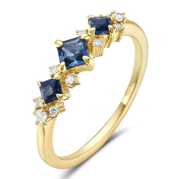 View 14Kw or y/14kr Gold Light Blue Topaz Ring