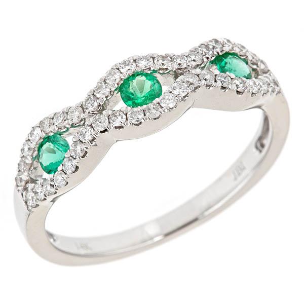 View 14Kw or y/14kr Gold Emerald Ring