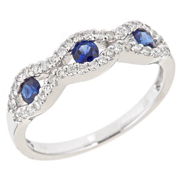 View 14Kw or y/14kr Gold Sapphire Ring