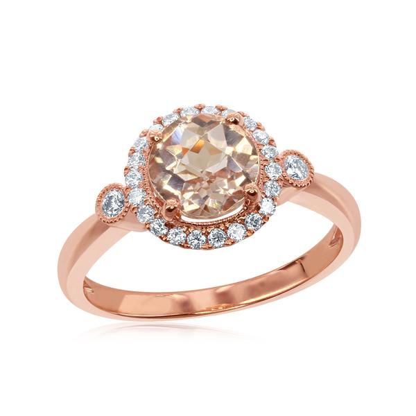 View 14Kw or y/14kr Gold Morganite Ring