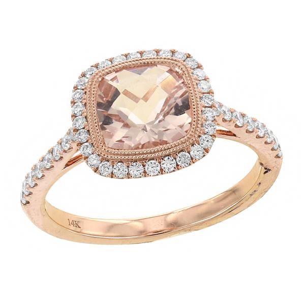 View 14Kw or y/14kr Gold Morganite Ring