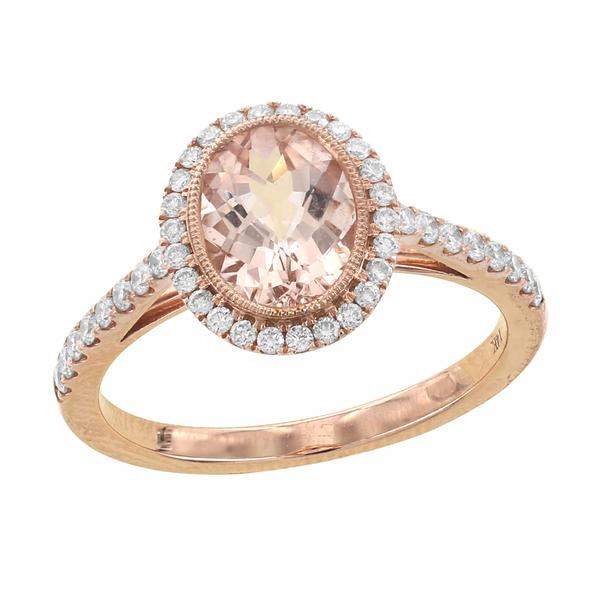 View 14Kw or y/14kr Gold Morganite Ring