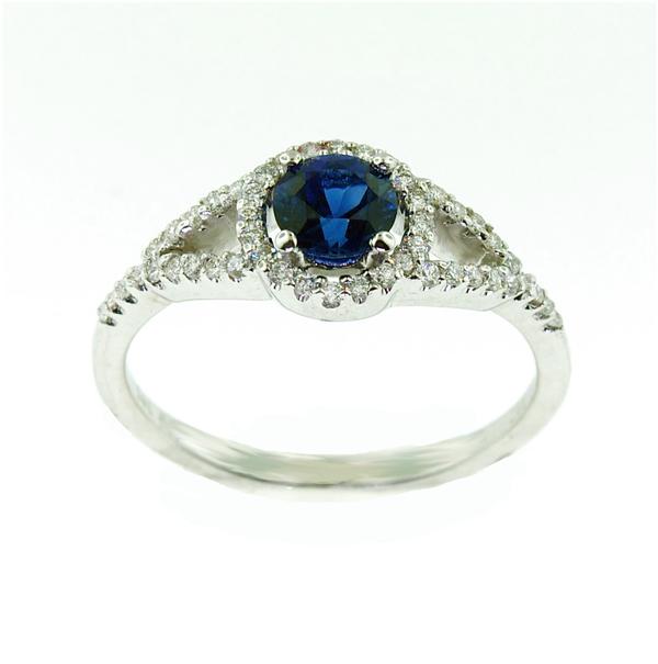 View 14Kw or y/14kr Gold Sapphire Ring