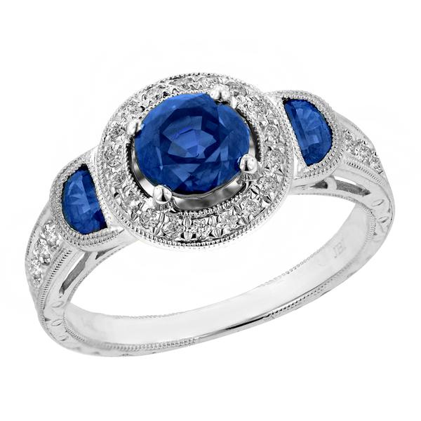 View 14Kw or y/14kr Gold Sapphire Ring