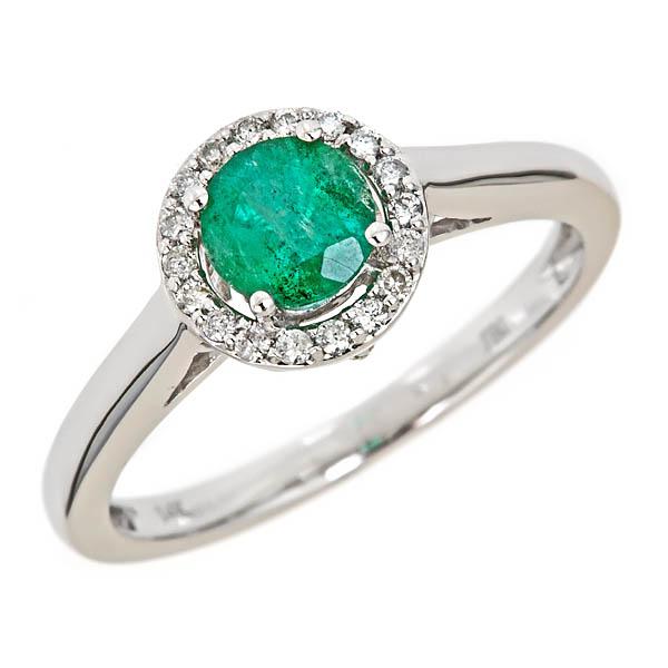 View 14Kw or y/14kr Gold Emerald Ring