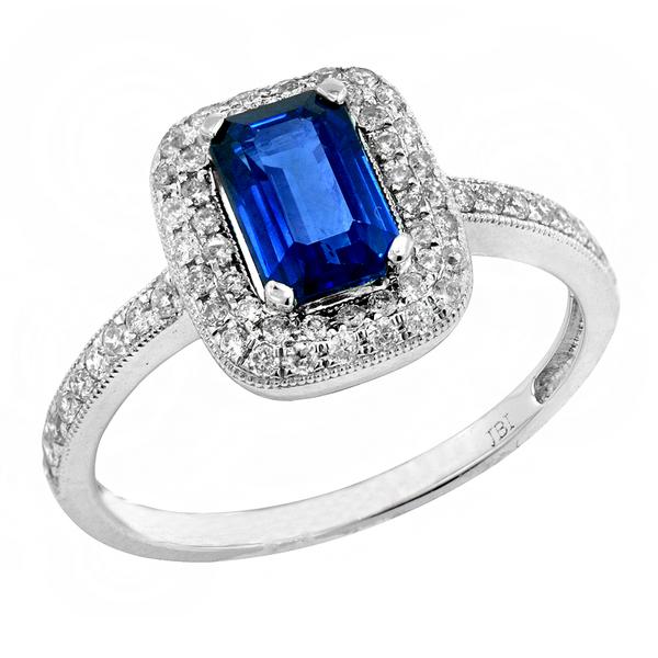 View 14Kw or y/14kr Gold Sapphire Ring