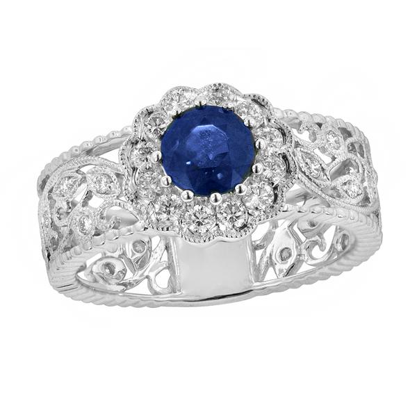 View 14Kw or y/14kr Gold Sapphire Ring