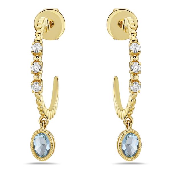 View 14Kw or y/14kr Gold Aquamarine Earrings