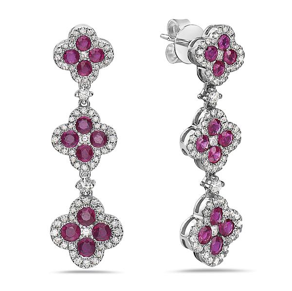 View 18Kw or 18ky/18kr Gold Ruby Earrings