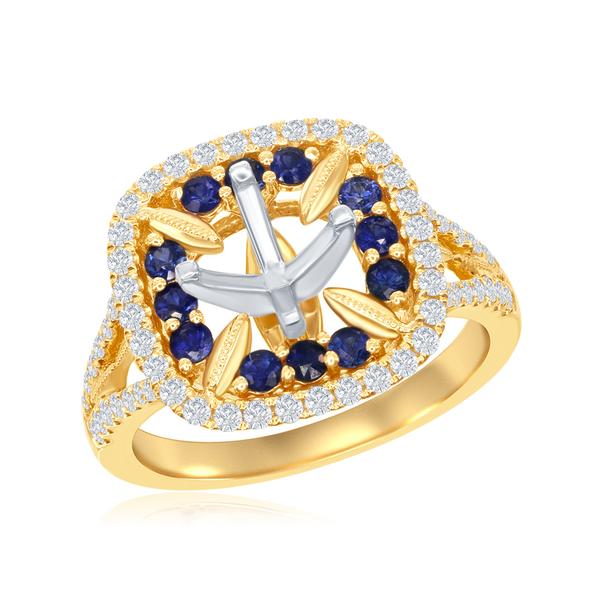 View 14Kw or y/14kr Gold Sapphire Ring