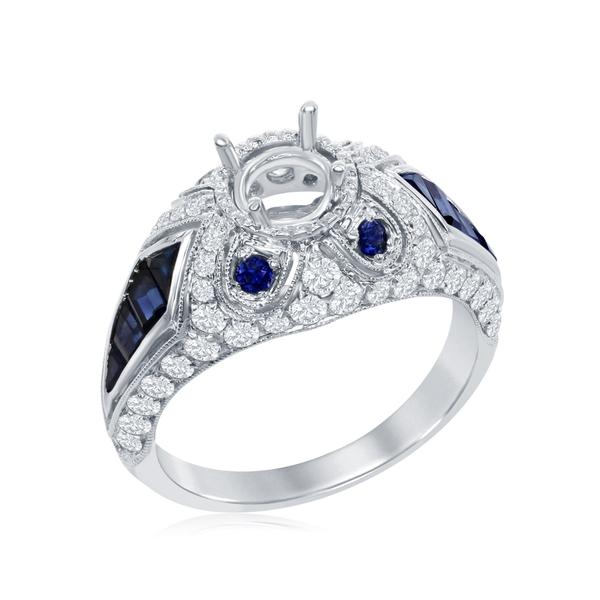 View 14Kw or y/14kr Gold Sapphire Ring