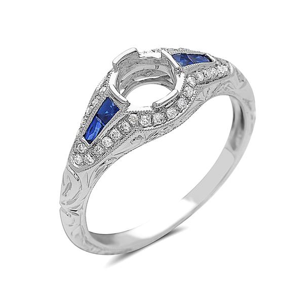 View 14Kw or y/14kr Gold Sapphire Ring