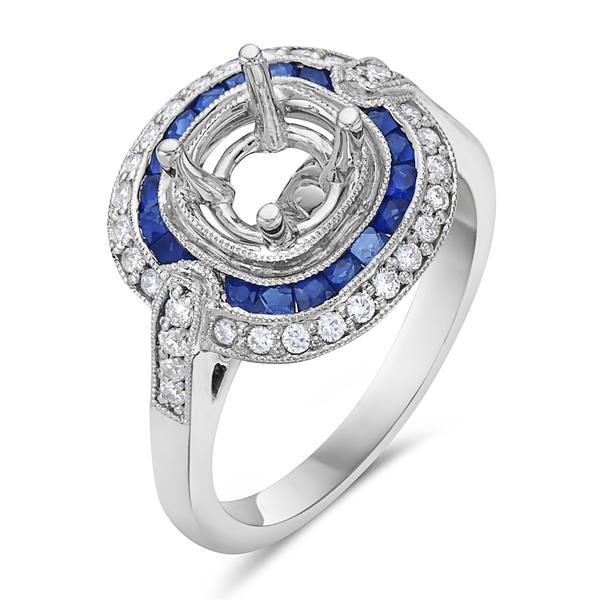 View 14Kw or y/14kr Gold Sapphire Ring
