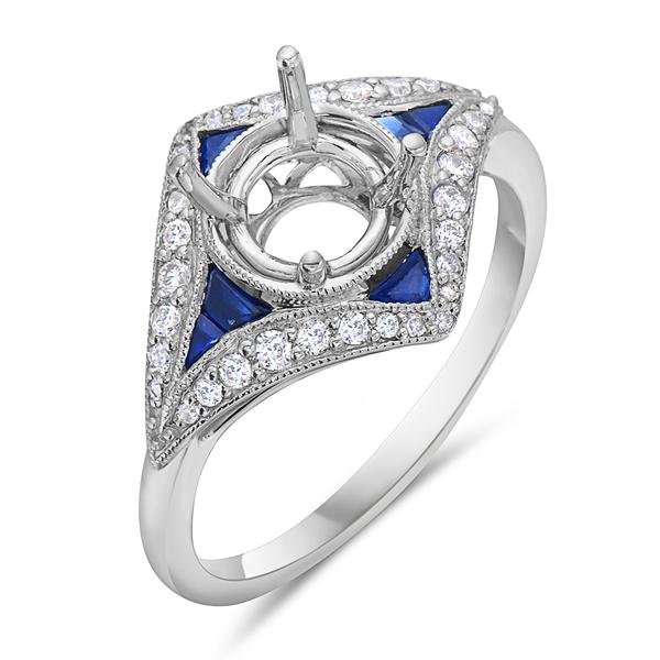 View 14Kw or y/14kr Gold Sapphire Ring