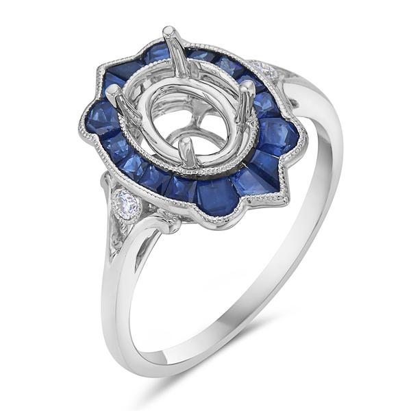 View 14Kw or y/14kr Gold Sapphire Ring