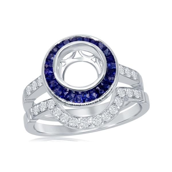 View 14Kw or y/14kr Gold Sapphire Ring