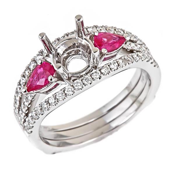 View 14Kw or y/14kr Gold Ruby Ring