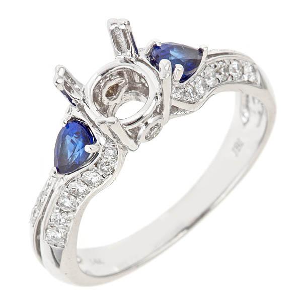 View 14Kw or y/14kr Gold Sapphire Ring