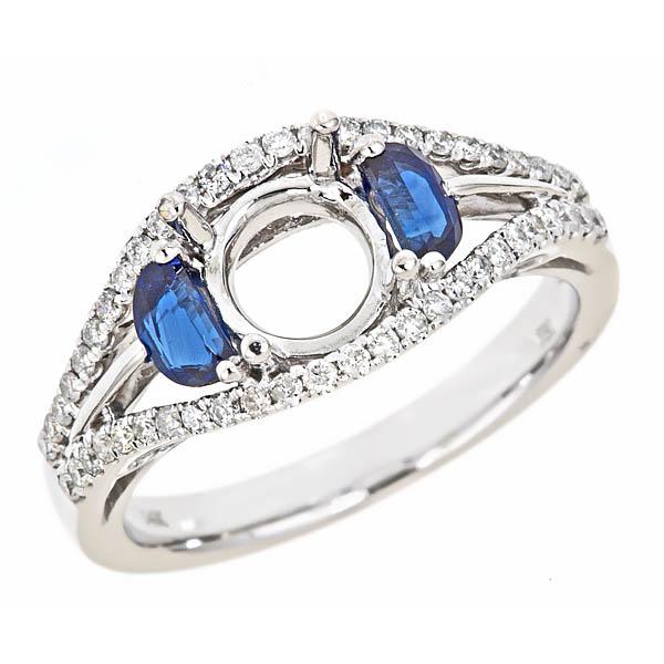 View 14Kw or y/14kr Gold Sapphire Ring