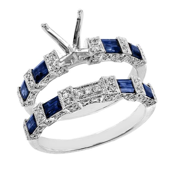 View 14Kw or y/14kr Gold Sapphire Ring