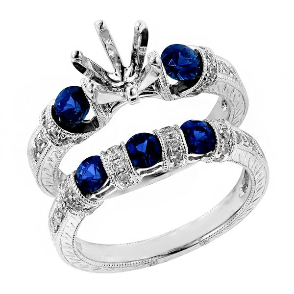 View 14Kw or y/14kr Gold Sapphire Ring