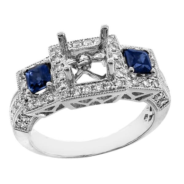 View 14Kw or y/14kr Gold Sapphire Ring