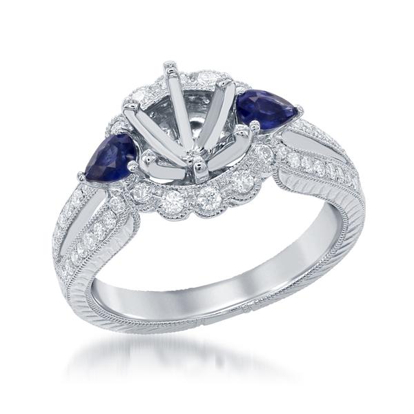 View 14Kw or y/14kr Gold Sapphire Ring