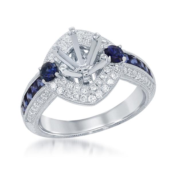 View 14Kw or y/14kr Gold Sapphire Ring