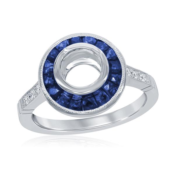 View 14Kw or y/14kr Gold Sapphire Ring