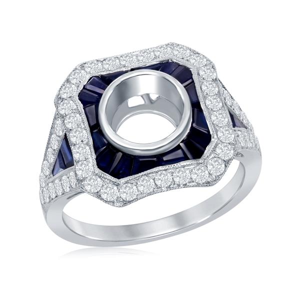 View 18Kw or 18ky/18kr Gold Sapphire Ring