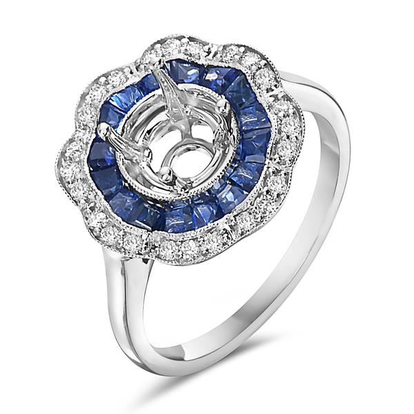 View 14Kw or y/14kr Gold Sapphire Ring