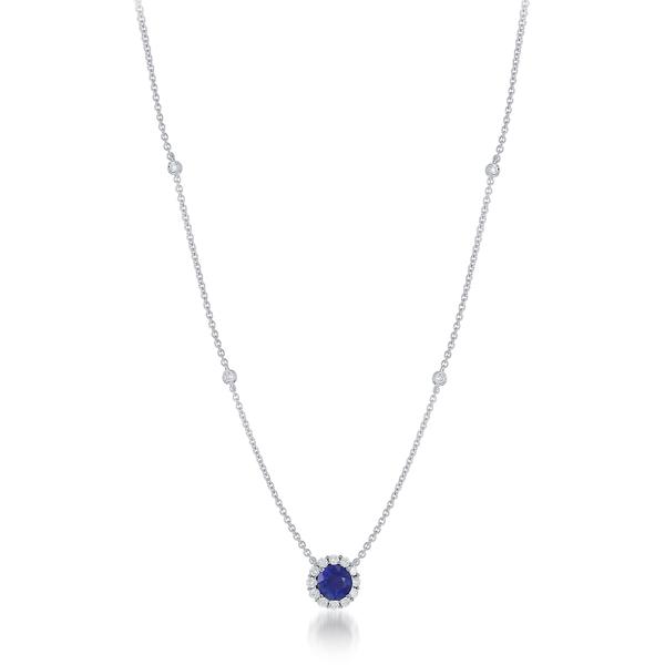 View 14Kw or y/14kr Gold Sapphire Necklace