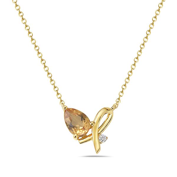 View 14Kw or y/14kr Gold Citrin Necklace