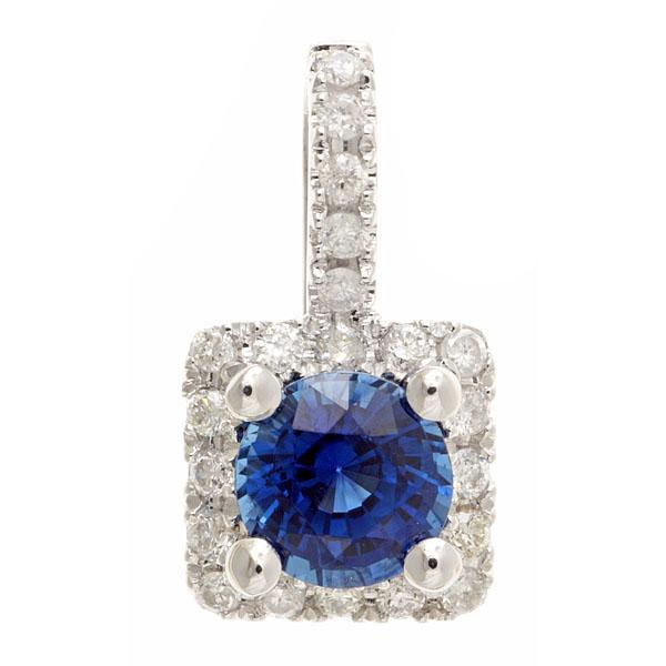 View 14Kw or y/14kr Gold Sapphire Pendant