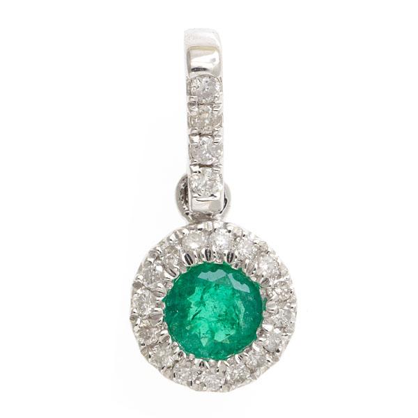 View 14Kw or y/14kr Gold Emerald Pendant