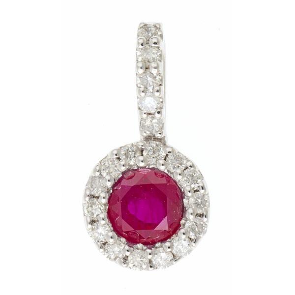 View 14Kw or y/14kr Gold Ruby Pendant