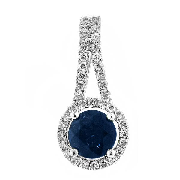 View 14Kw or y/14kr Gold Sapphire Pendant